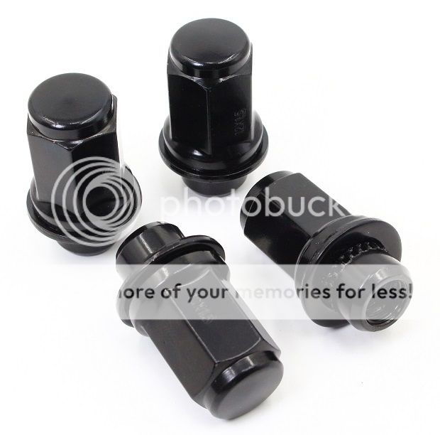 24 Gloss Black 12x1.5 1.87 OEM Factory Mag Washer Lug Nuts Toyota